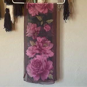 Oscar de la Renta - Purple rose rectangular scarf